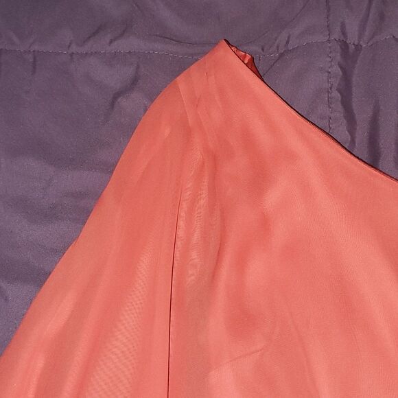 FREE PEOPLE Dancing in the moonlight Beaded dress sz 4 Papaya Coral Chiffon NWOT - Picture 4 of 14